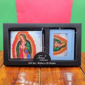 Virgen de Guadalupe wallet and ID holder gift set printed